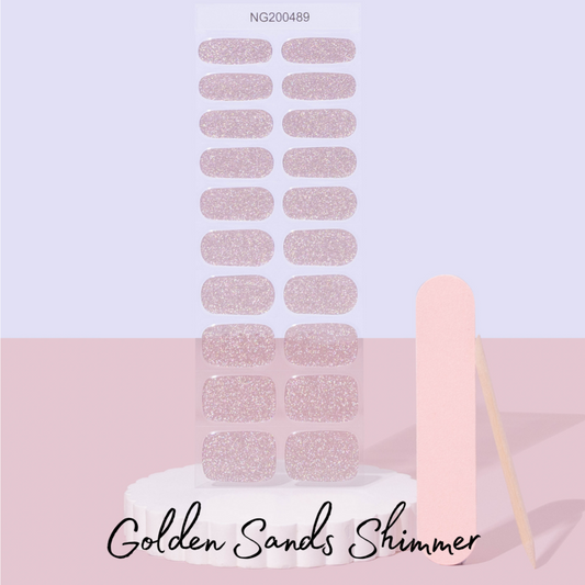 Golden Sands Shimmer DIY Semicured Gel Nail Sticker Kit