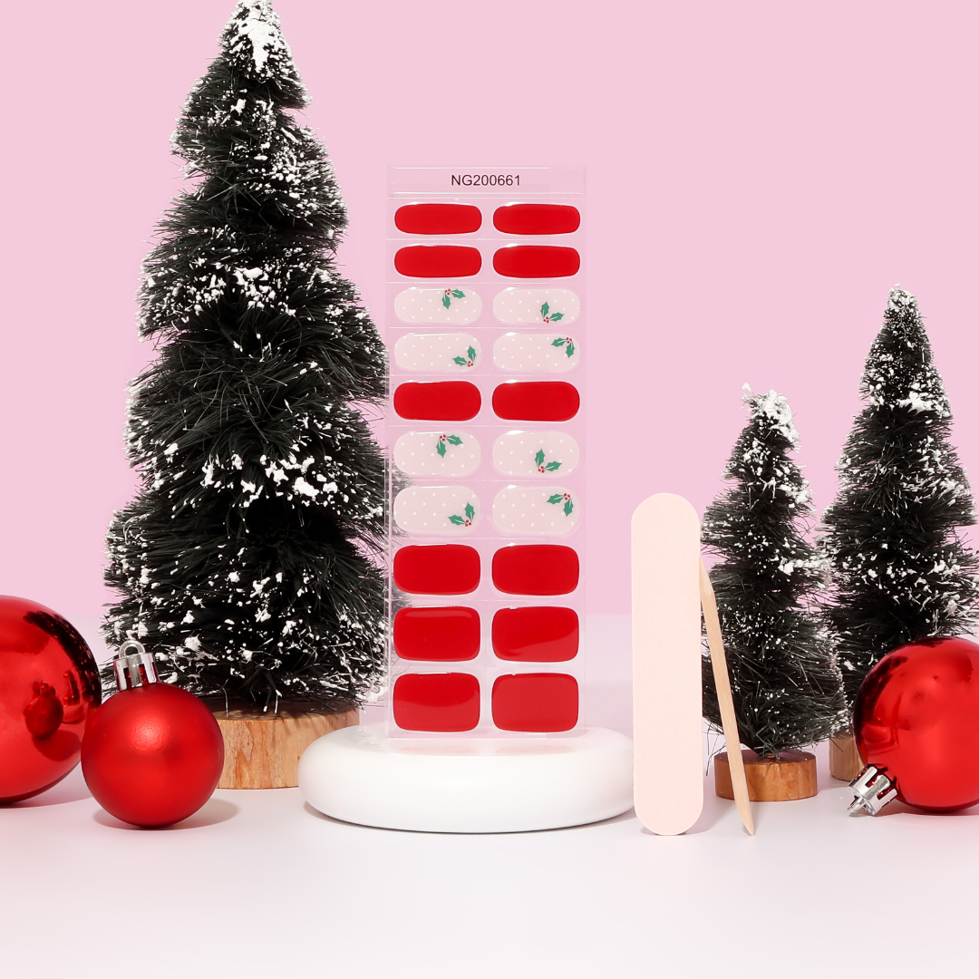 Holly Jolly Delight DIY Semicured Gel Nail Sticker Kit (Christmas Limited Edition)