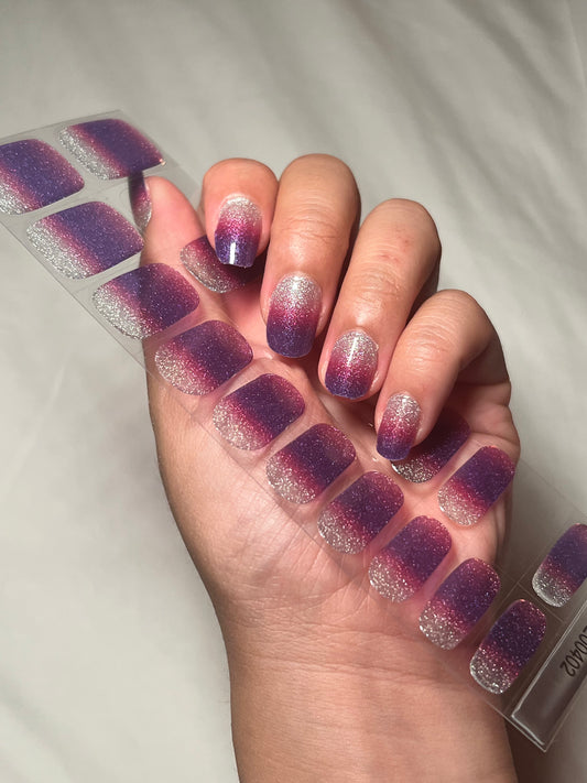 Kit de pegatinas para uñas de gel semicuradas con purpurina ombré brillante (edición limitada)