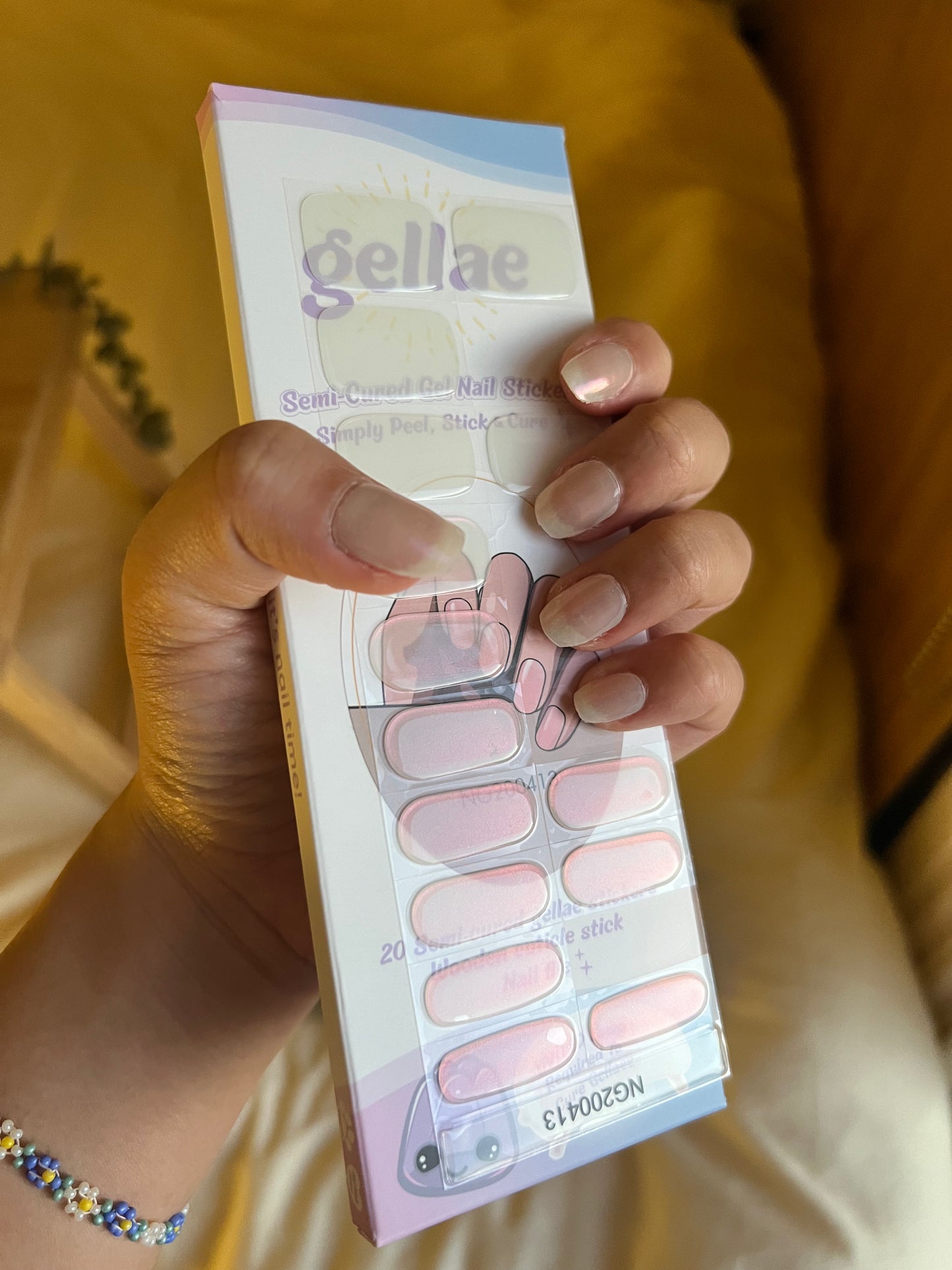 Kit de pegatinas para uñas de gel semicurado con diseño de camaleón rosa concha