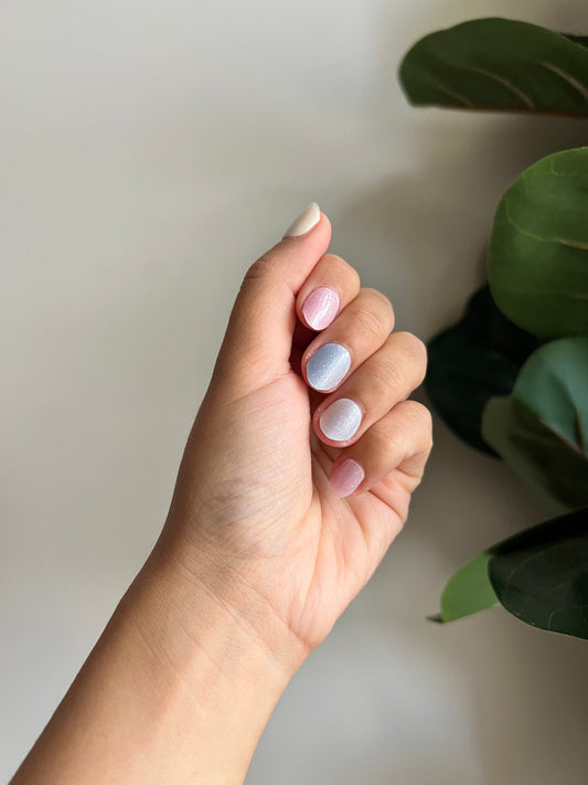 Kit de pegatinas para uñas de gel semicurado color aguamarina para hacer tú mismo