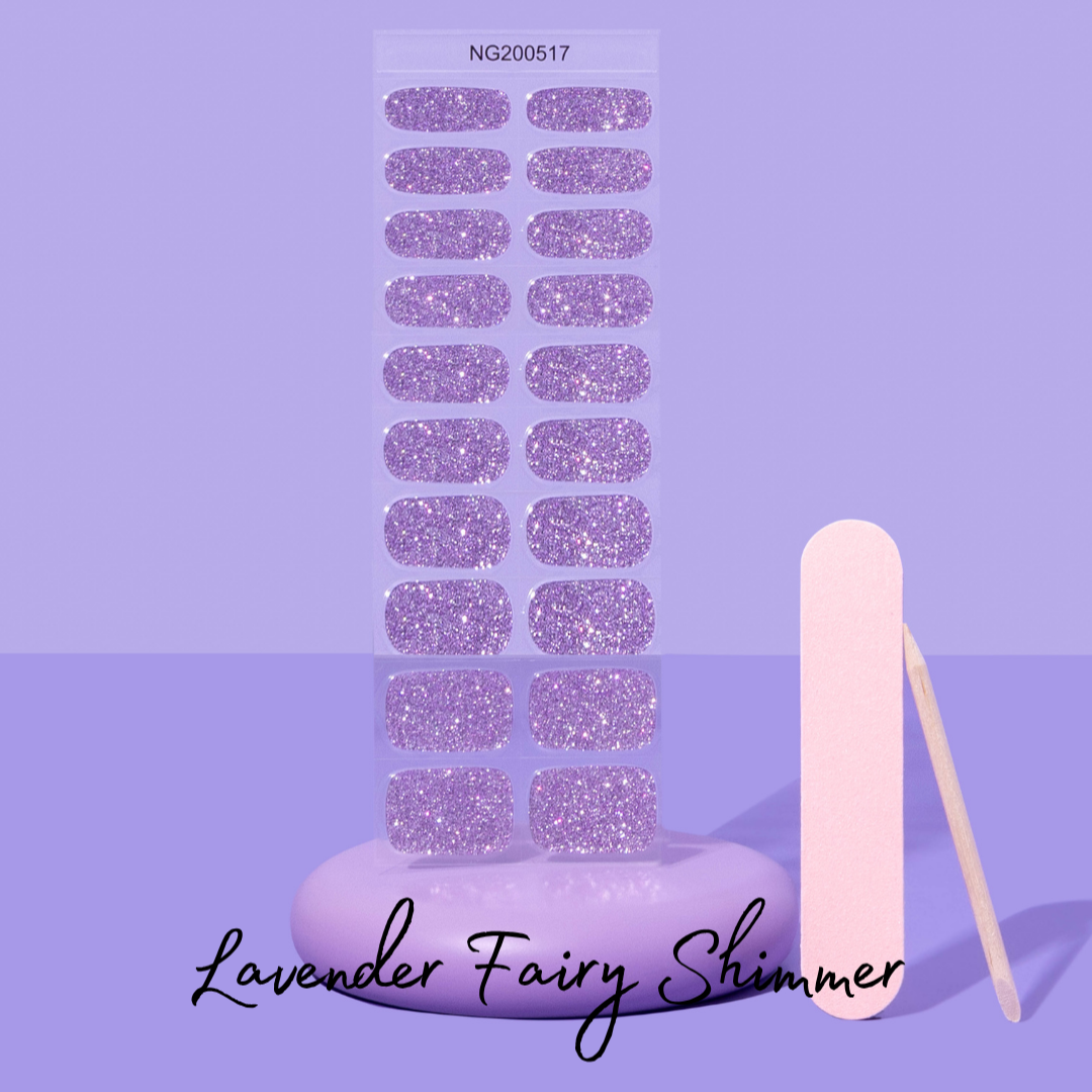 Lavender Fairy Shimmer DIY Semicured Gel Nail Sticker Kit