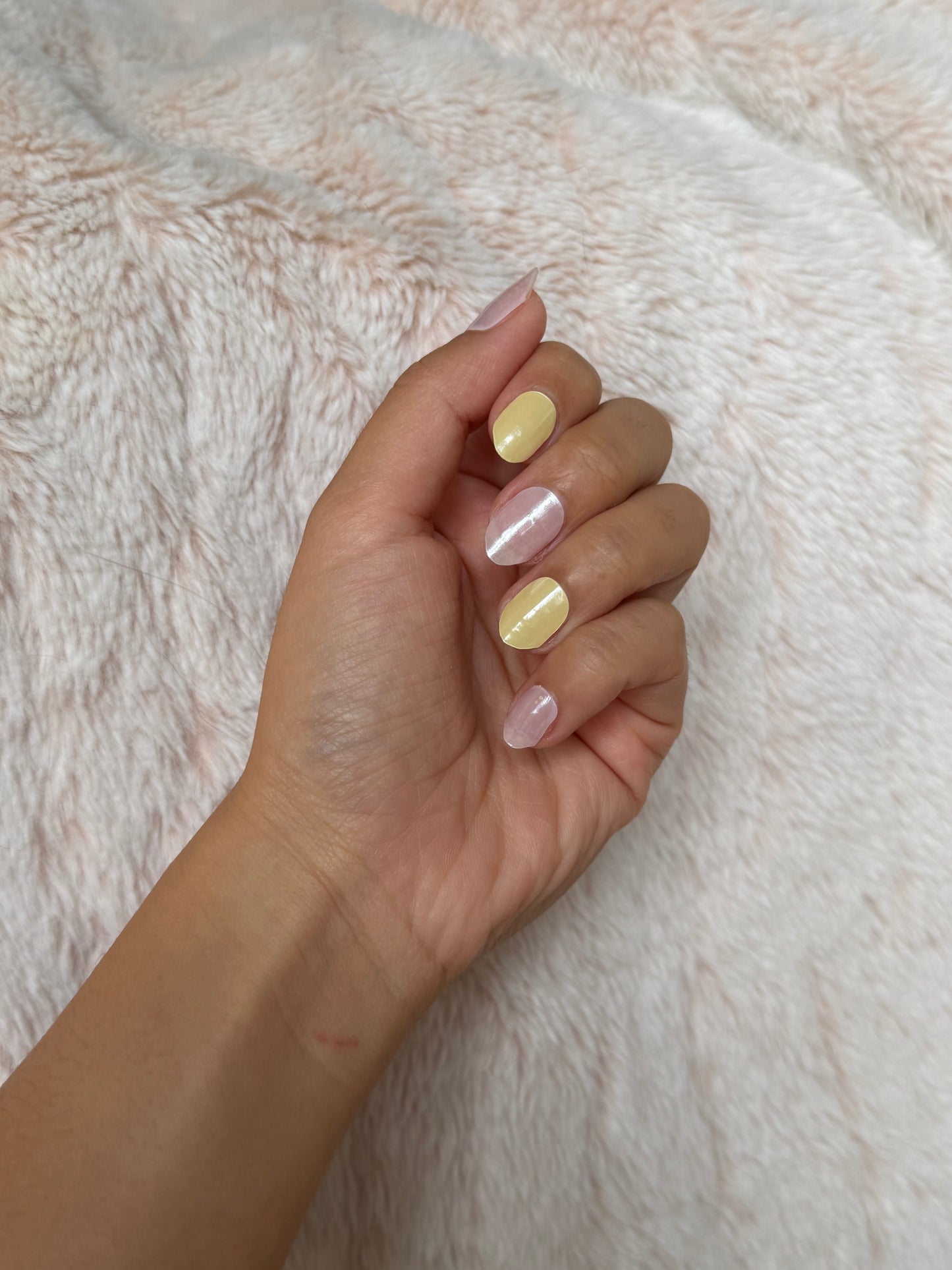 NEW Lemon Meringue Shimmer Dream DIY Semicured Gel Nail Sticker Kit