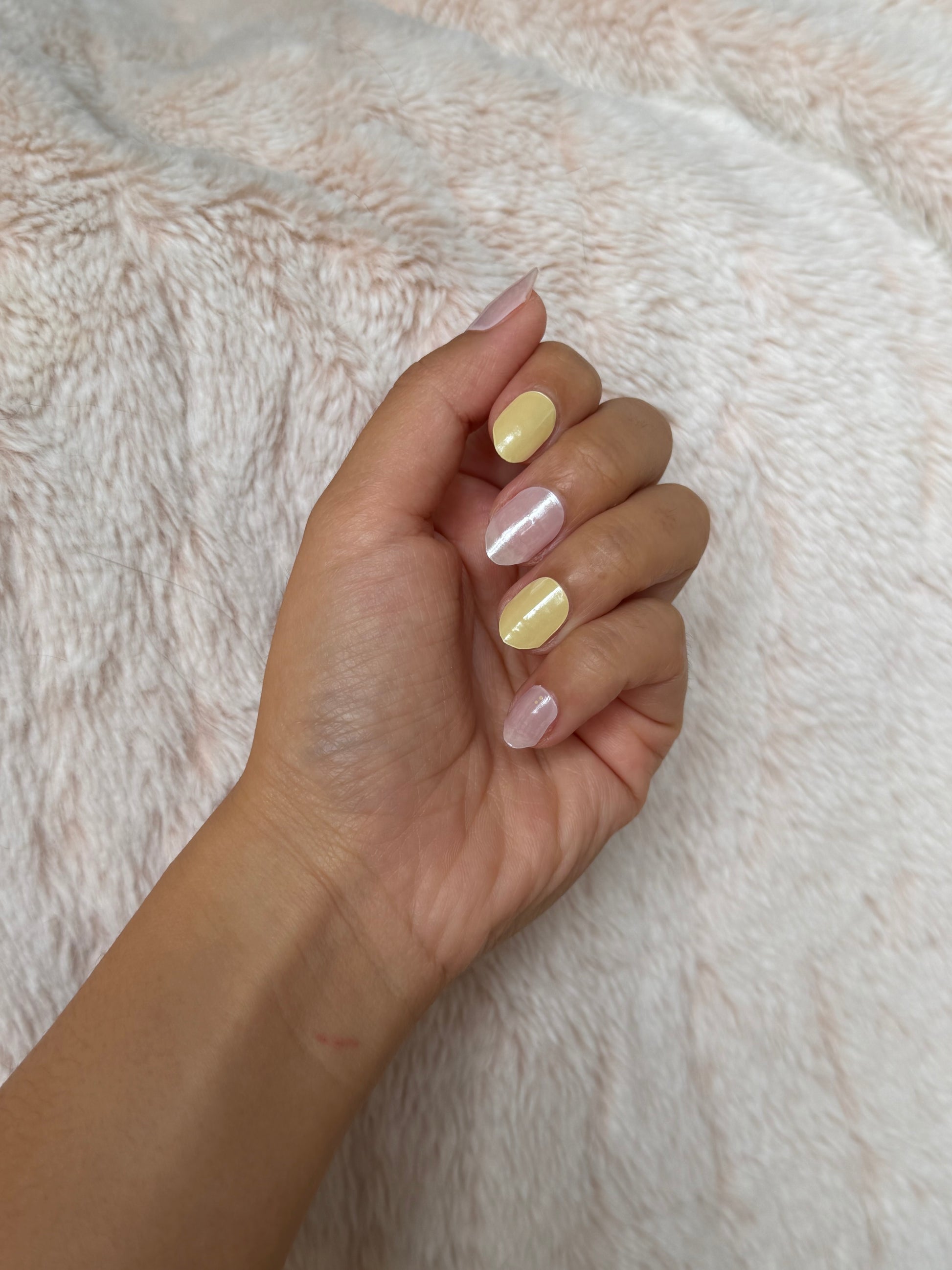 NEW Lemon Meringue Shimmer Dream DIY Semicured Gel Nail Sticker Kit