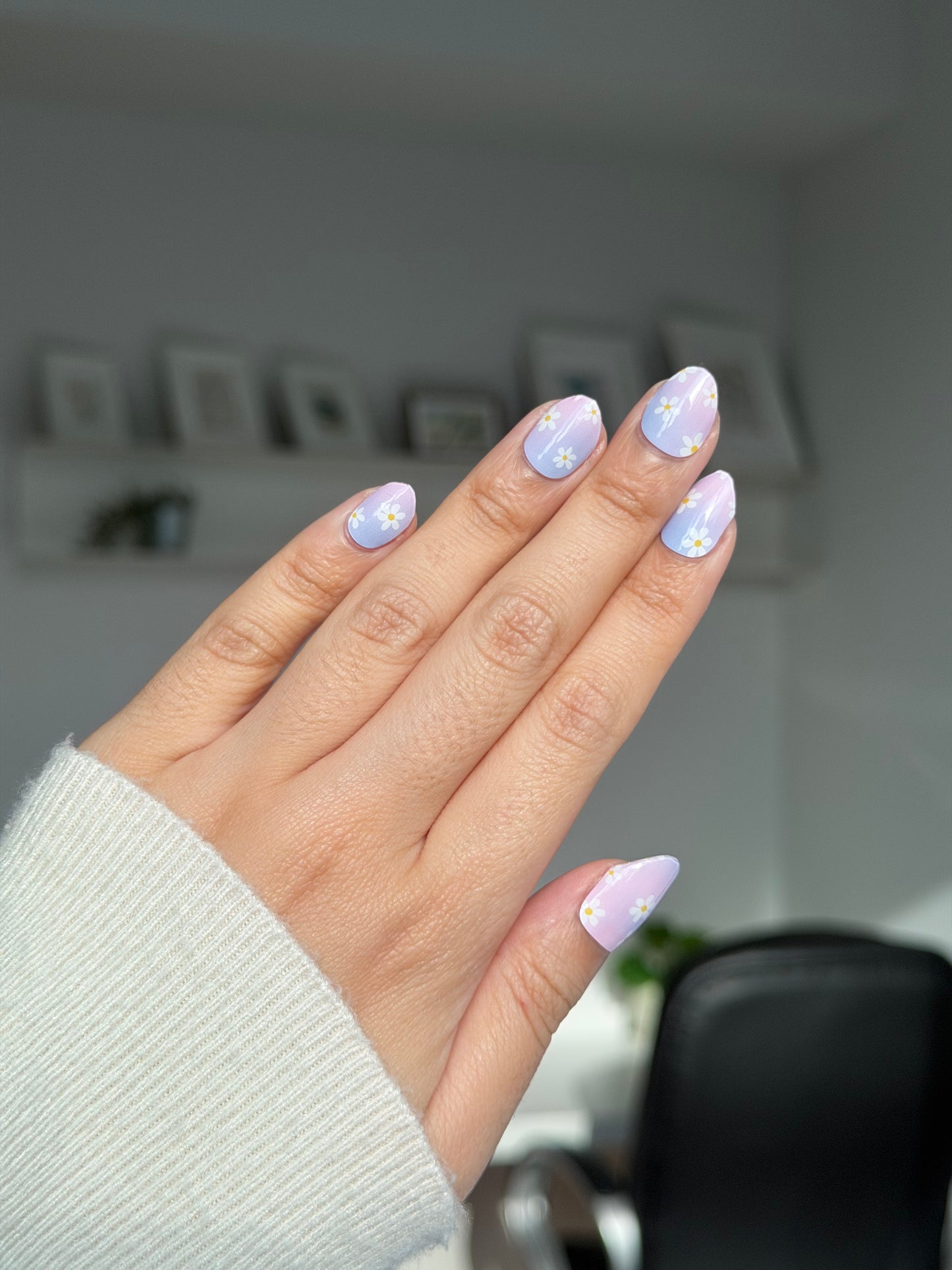 NEW Lilac Cotton Blossom DIY Semicured Gel Nail Sticker Kit