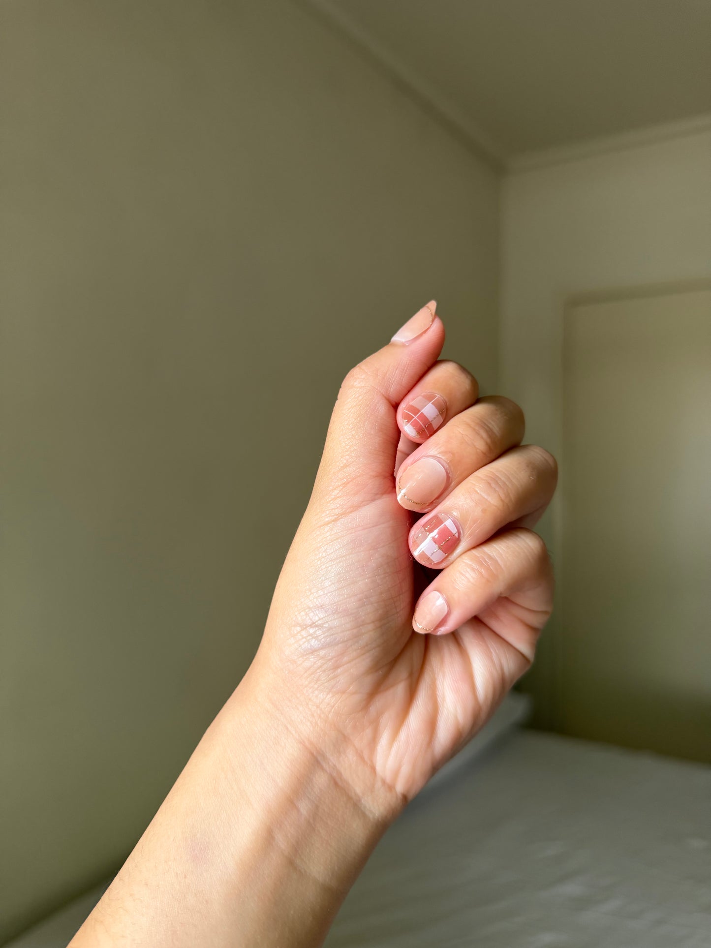 NEW Maple Plaid DIY Semicured Gel Nail Sticker Kit