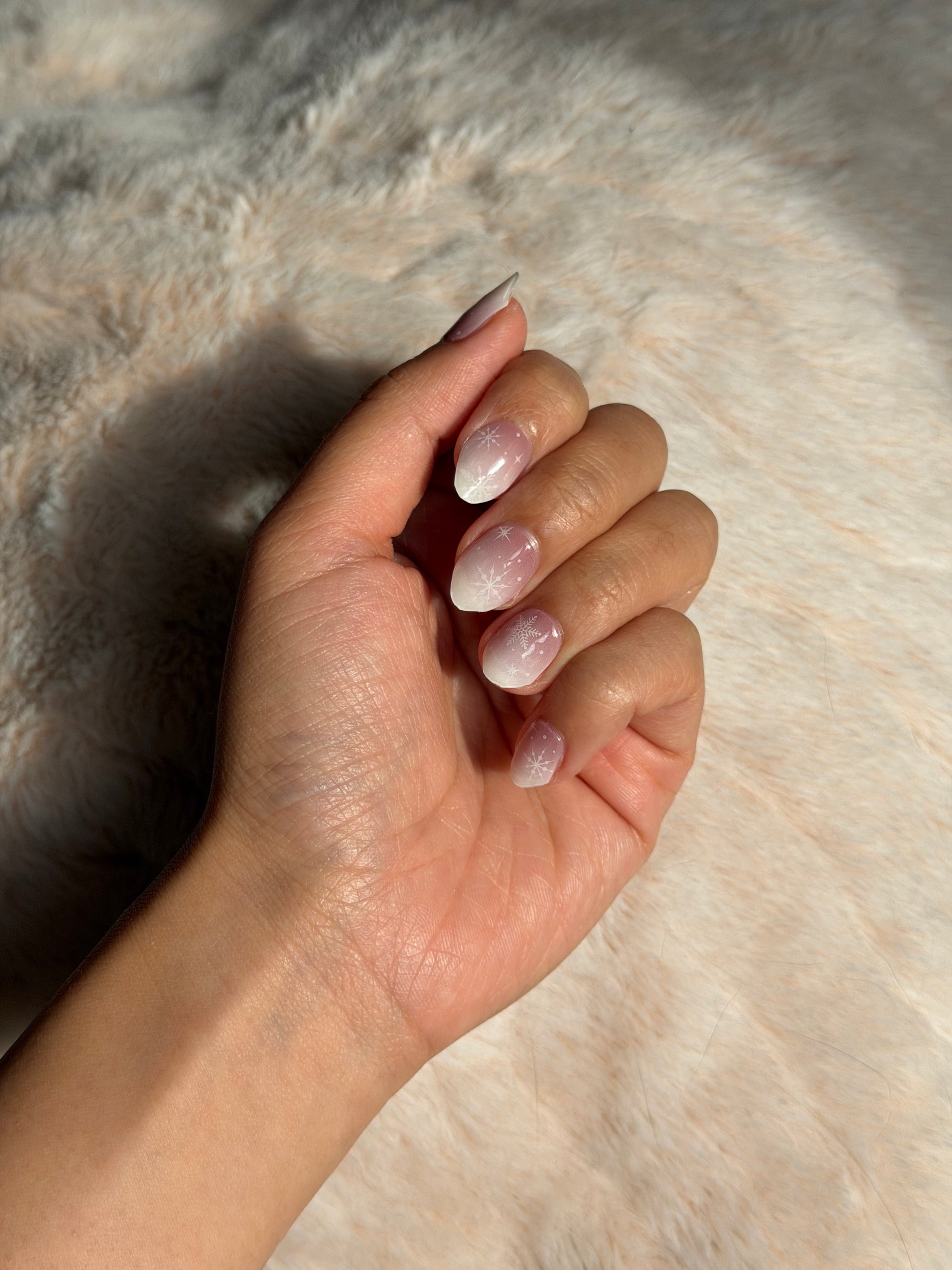 NEW Muted Rose Snowflake DIY Semicured Gel Nail Sticker Kit