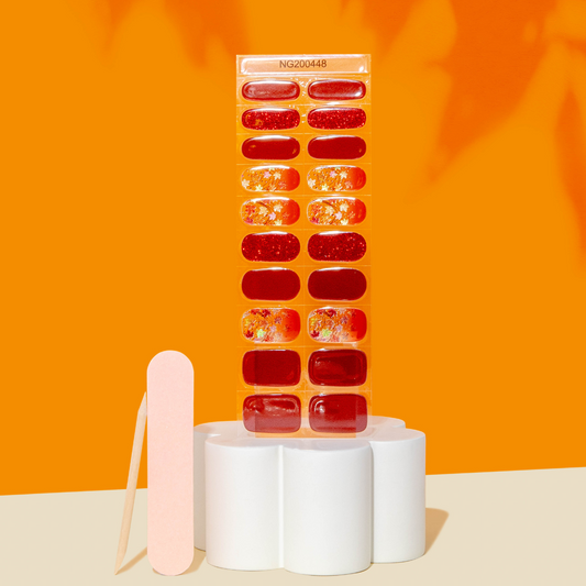 NEW Amber Autumn Fire DIY Semicured Gel Nail Sticker Kit