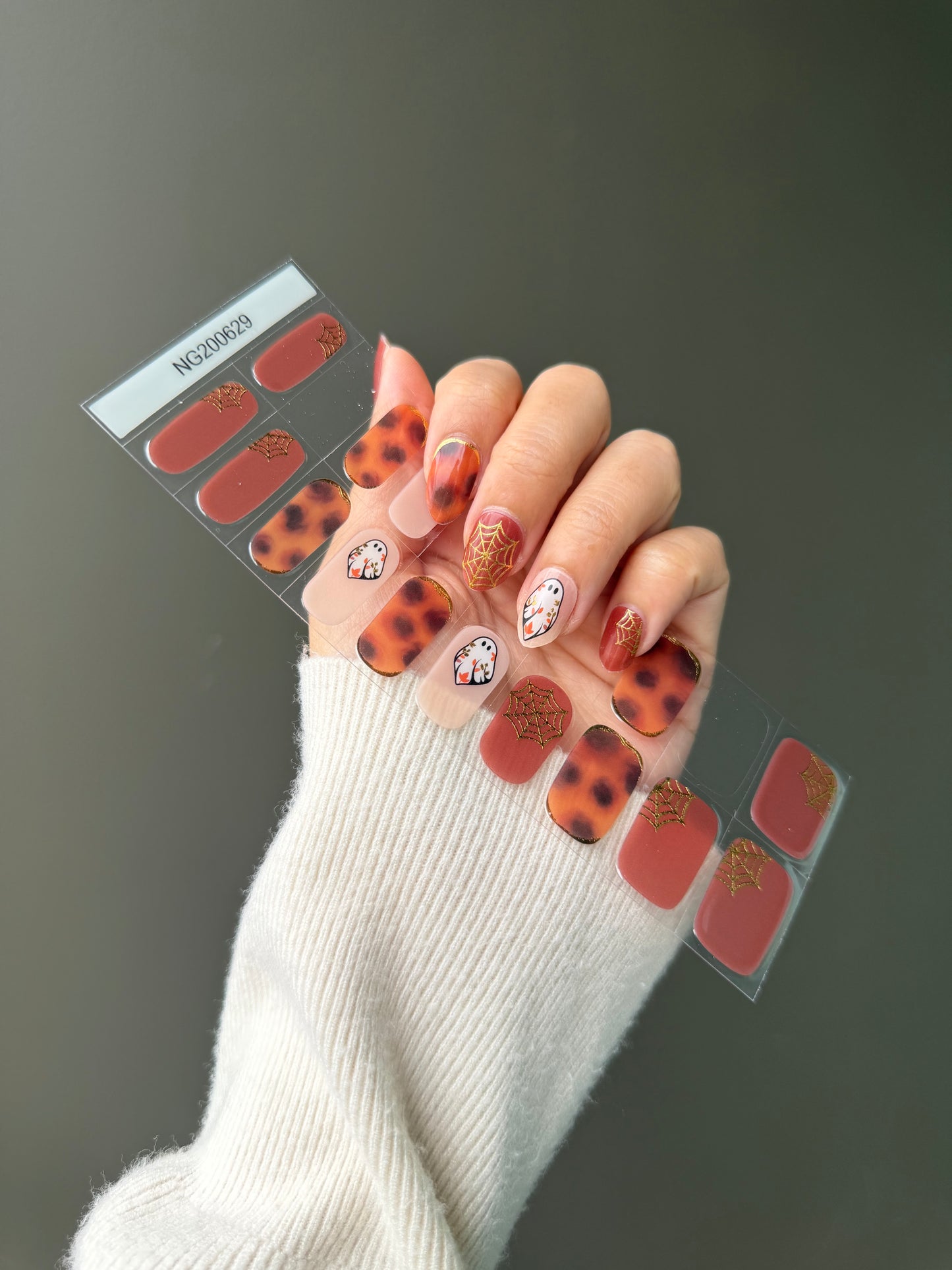 NEW Amber Spooky Nights DIY Semicured Gel Nail Sticker Kit