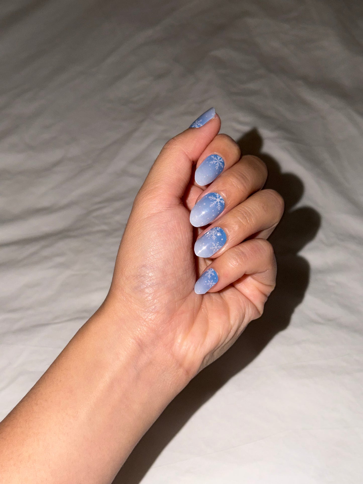 Blue Snowflake Frost DIY Semicured Gel Nail Sticker Kit