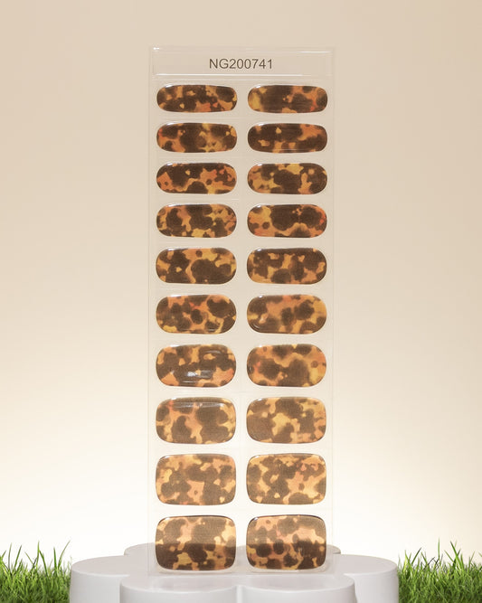 NEW Burnt Caramel Splash DIY Semicured Gel Nail Sticker Kit
