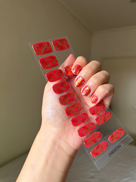 NEW Fiery Autumn Leaves DIY Semicured Gel Nail Sticker Kit