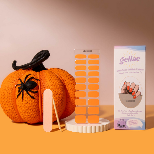 NEW Jack 'O Orange Glow DIY Semicured Gel Nail Sticker Kit