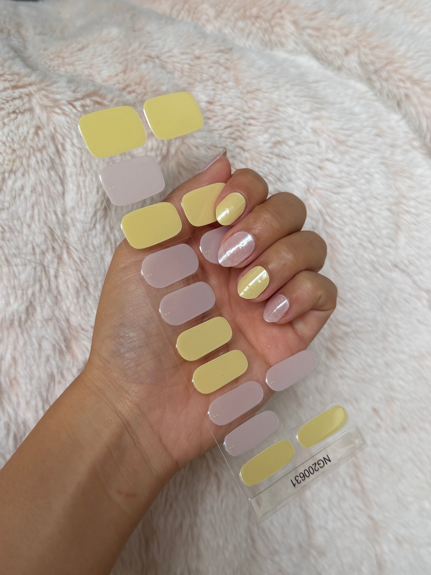 NEW Lemon Meringue Shimmer Dream DIY Semicured Gel Nail Sticker Kit