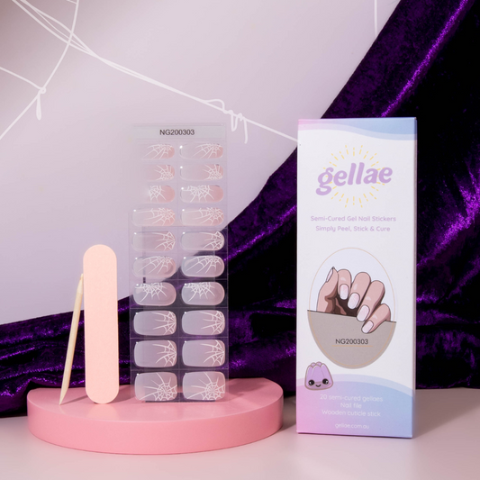NEW Pearly Dream Webs DIY Semicured Gel Nail Sticker Kit