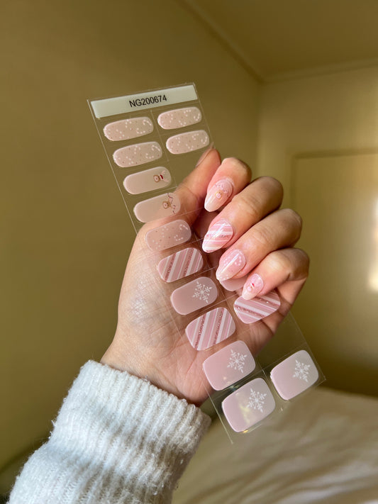 NEW Pink Reindeer Blitz DIY Semicured Gel Nail Sticker Kit (Christmas Limited Edition)