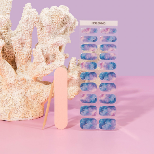 Purple Geode Rock Pool DIY Semicured Gel Nail Sticker Kit