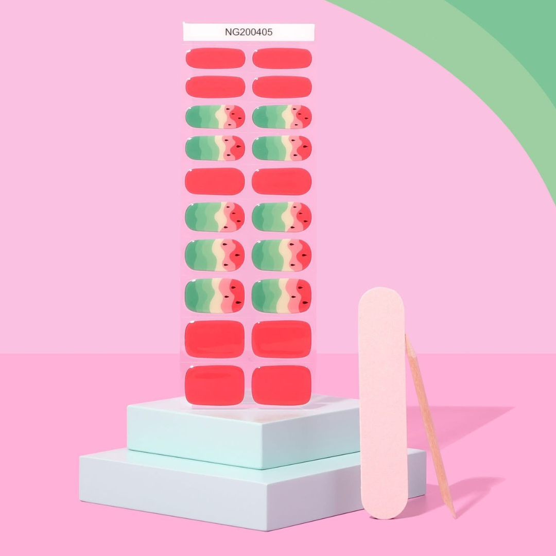 NEW Watermelon Crush DIY Semicured Gel Nail Sticker Kit