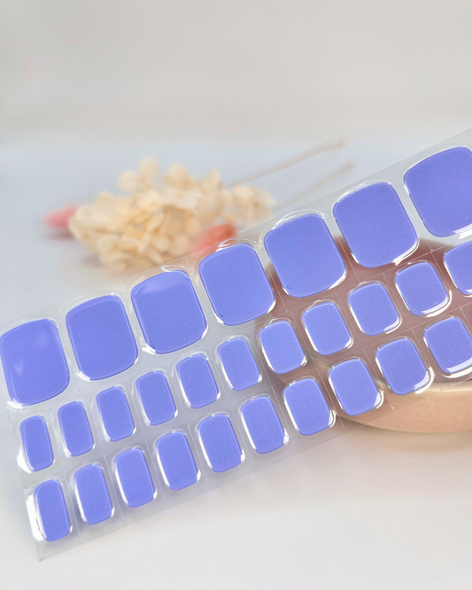 (PEDI/TOES) Blue Iris Shimmer DIY Semicured Gel Nail Sticker Kit