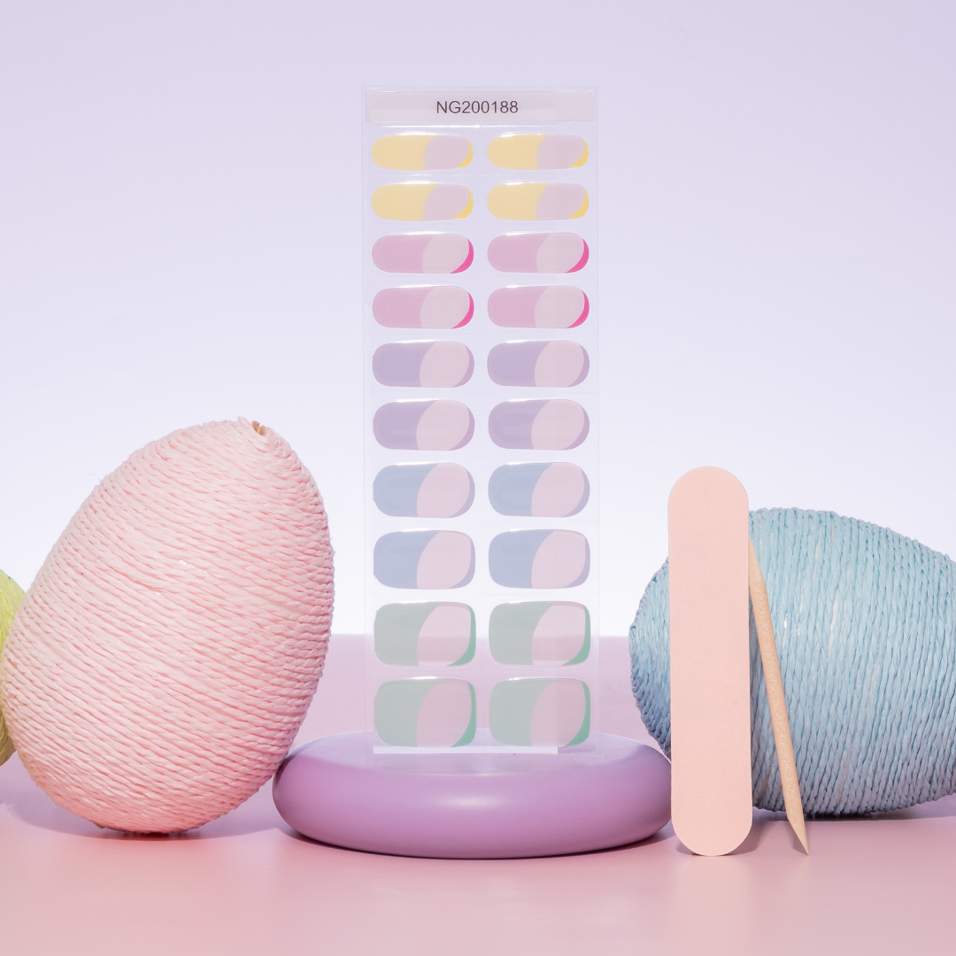Pastel Pop Delight DIY Semicured Gel Nail Sticker Kit