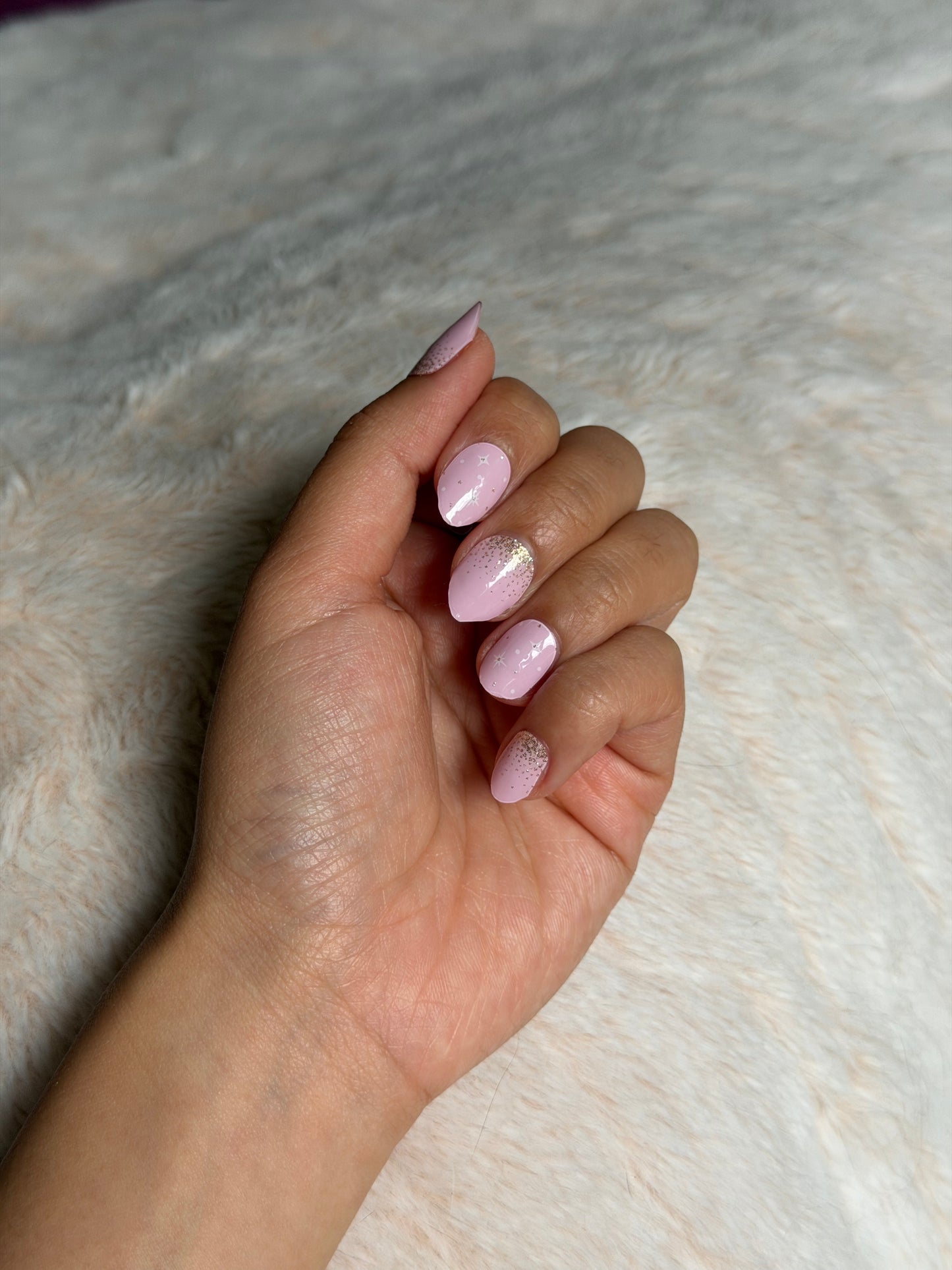 NEW Pink Twilight Shower DIY Semicured Gel Nail Sticker Kit