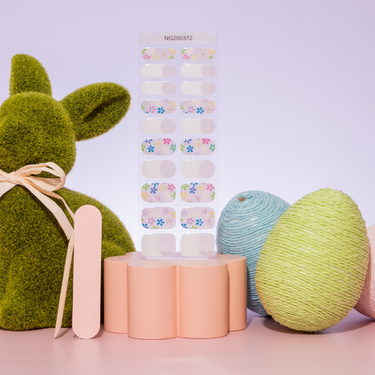 Spring Garden French Tip DIY Semicured Gel Nail Sticker Kit