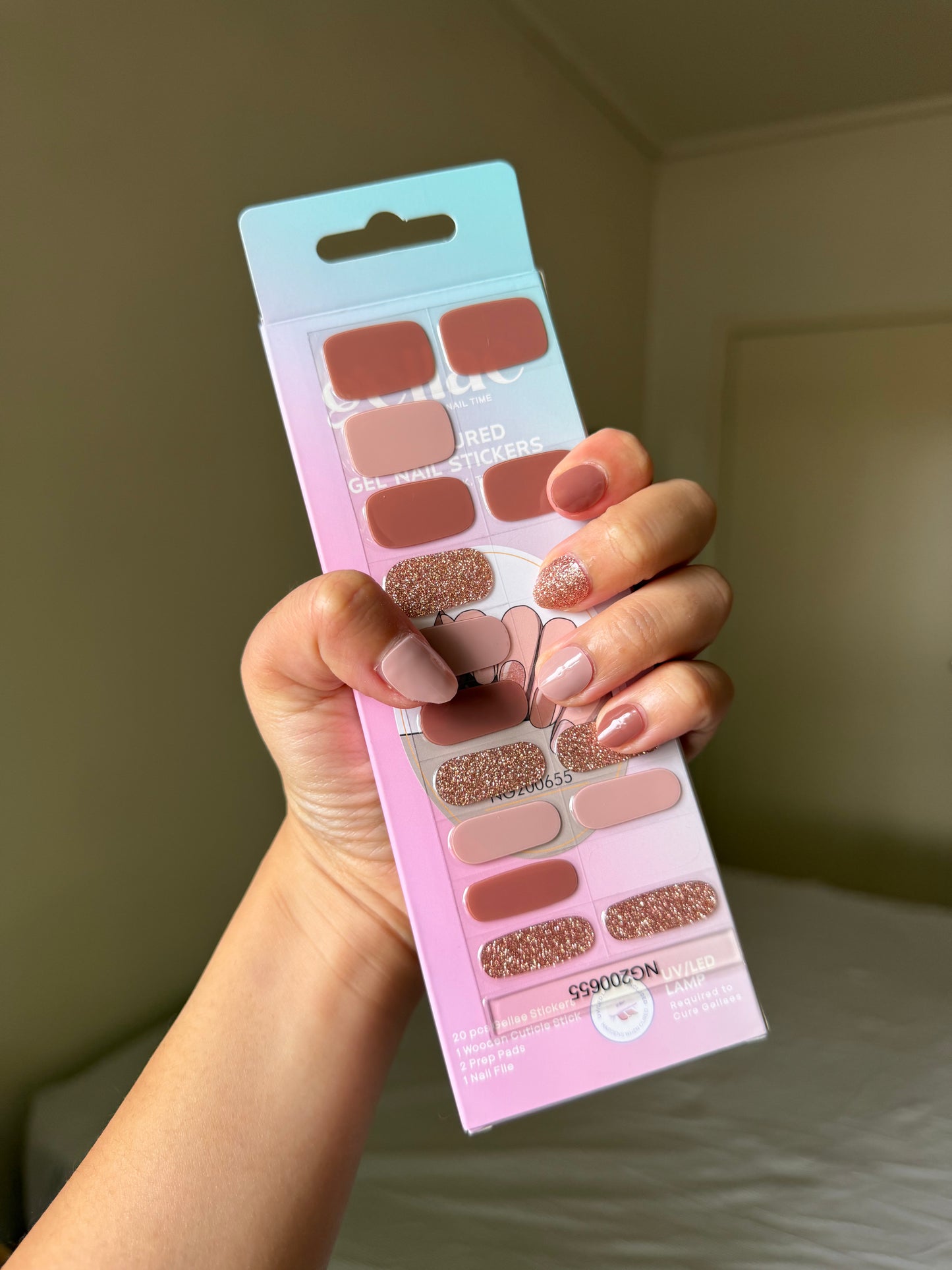 NEW Warm Copper Glow DIY Semicured Gel Nail Sticker Kit
