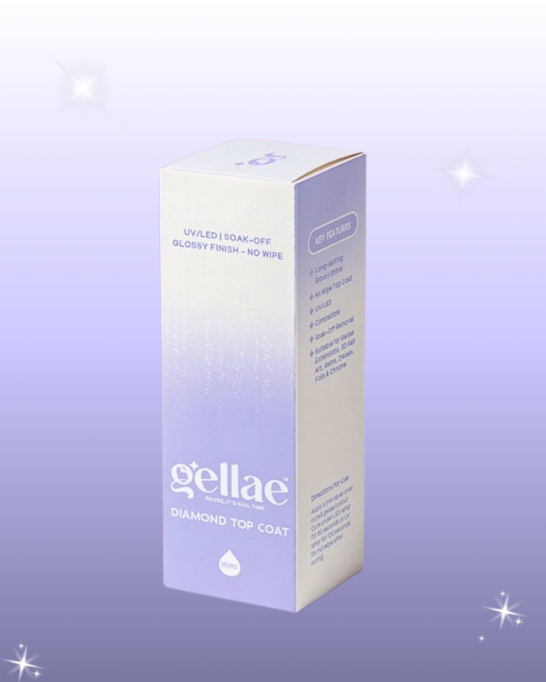 Gellae Diamond Top Coat (6 In 1 + Extension Gel) extend gellae gel nail stickers