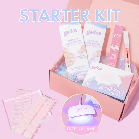 Gel-negleklistermærke-startsæt (GRATIS UV-lampe med 2 eller flere gel-negleklistermærker)